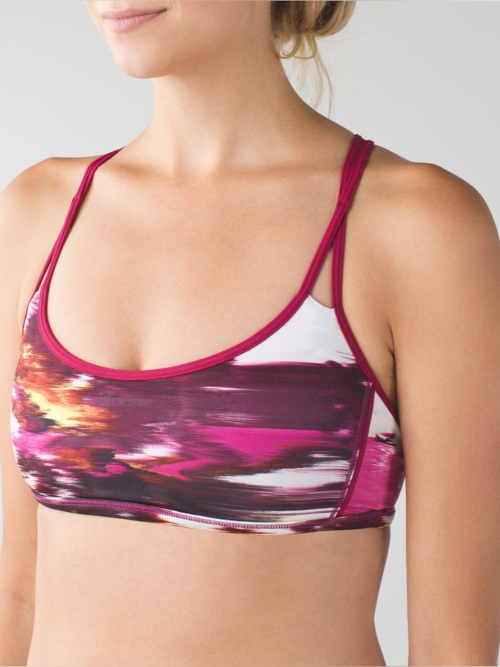 Lululemon Lighten Up Bra Multi Berry Rumble Size 6 Sports Bra Athletic